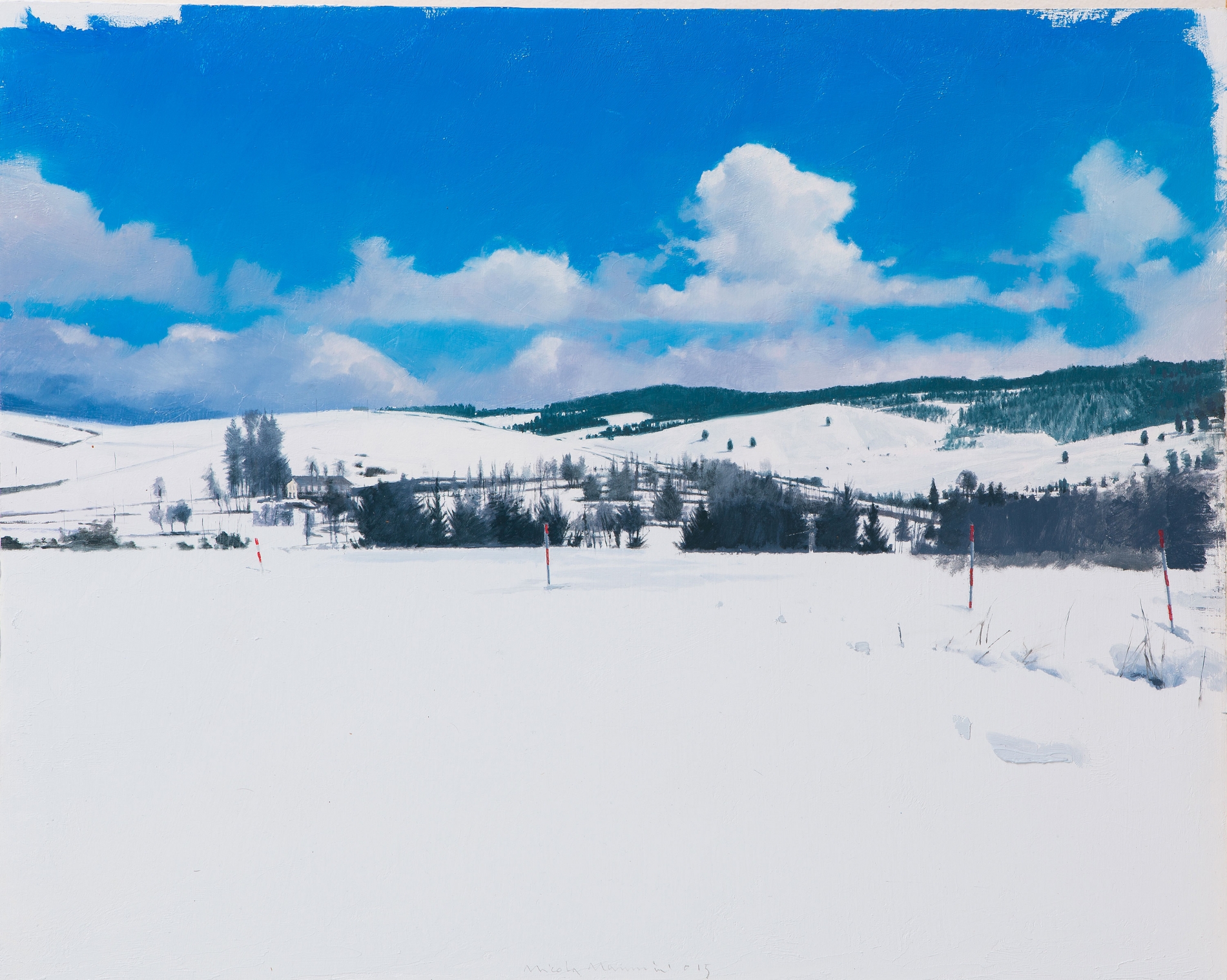 <span class='grassetto'>Neve.Visione nitida</span>[br], 2015, olio su tavola, cm 40x50